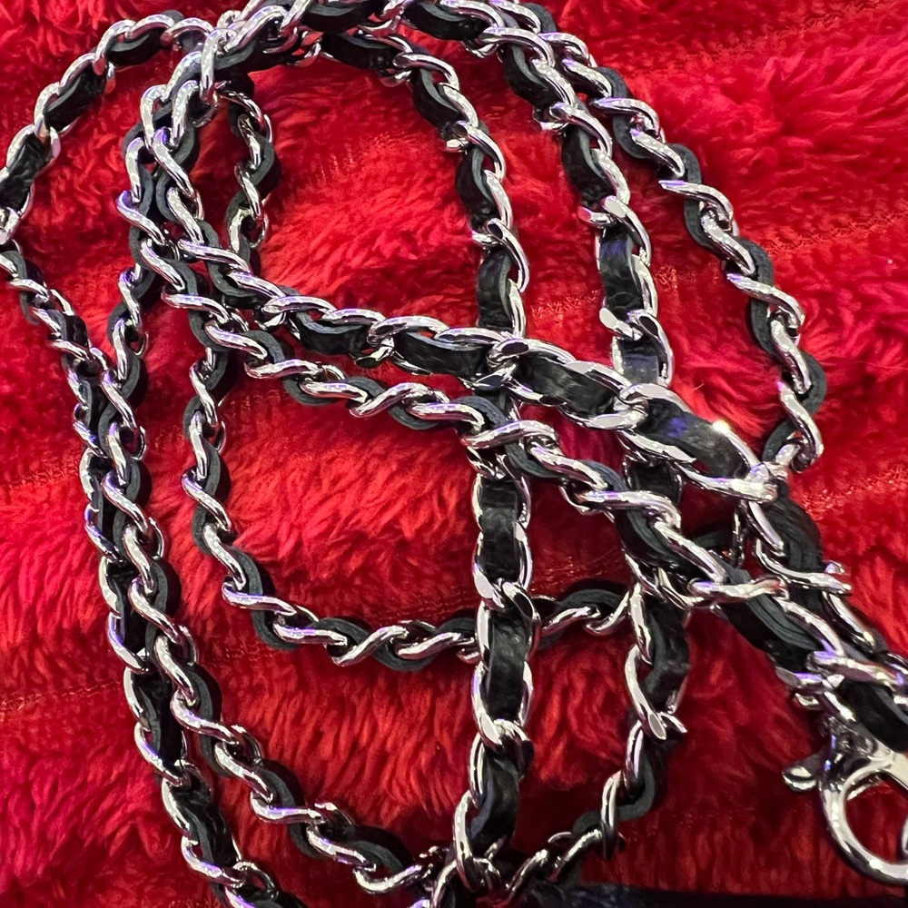 CHANEL Black Mini Bag with Silver Chain - Picture 8 of 11